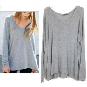 BRANDY MELVILLE Grey Slouchy Tunic Shirt
